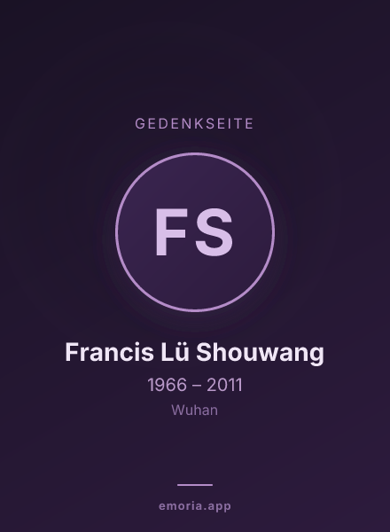 Gedenkportrait von Francis Lü Shouwang