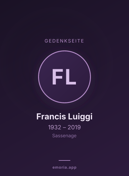 Gedenkportrait von Francis Luiggi