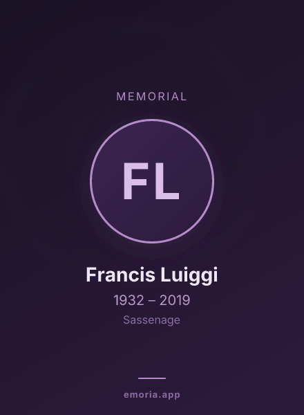 Memorial portrait of Francis Luiggi