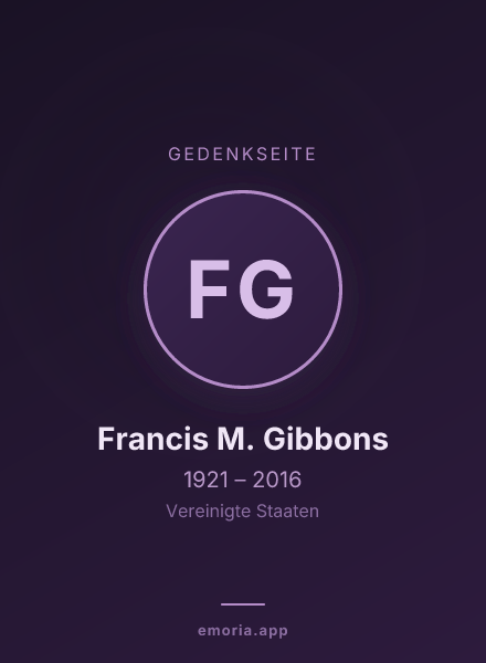 Gedenkportrait von Francis M. Gibbons
