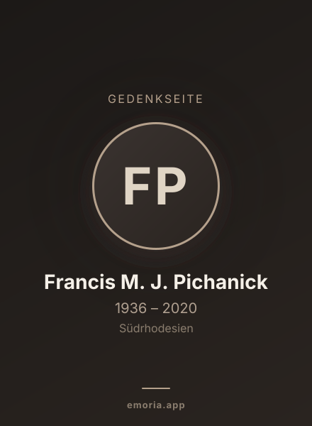 Gedenkportrait von Francis M. J. Pichanick