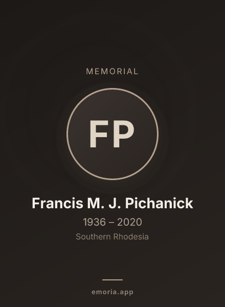 Memorial portrait of Francis M. J. Pichanick