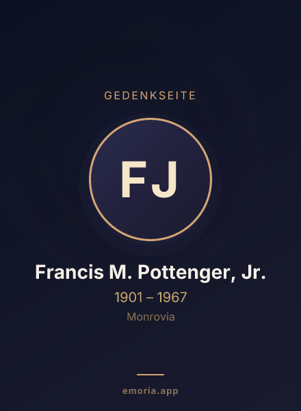 Gedenkportrait von Francis M. Pottenger, Jr.