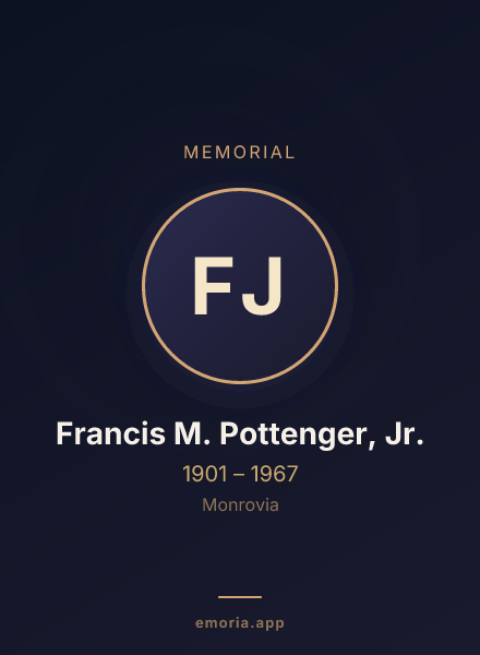 Memorial portrait of Francis M. Pottenger, Jr.