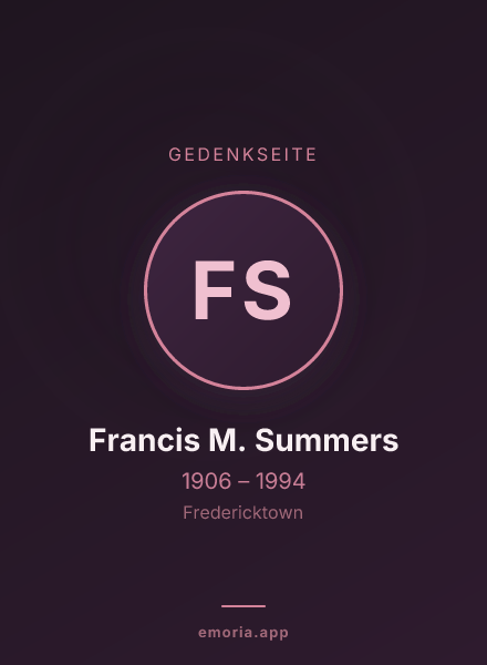 Gedenkportrait von Francis M. Summers