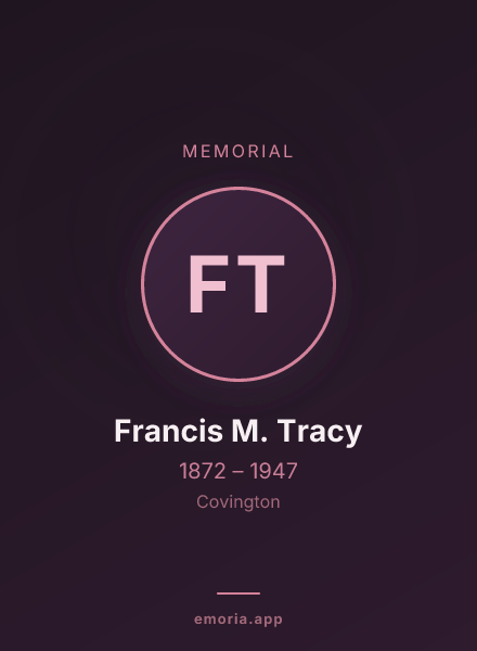 Memorial portrait of Francis M. Tracy