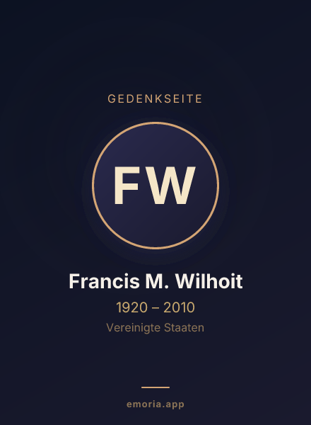 Gedenkportrait von Francis M. Wilhoit