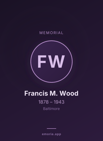 Memorial portrait of Francis M. Wood