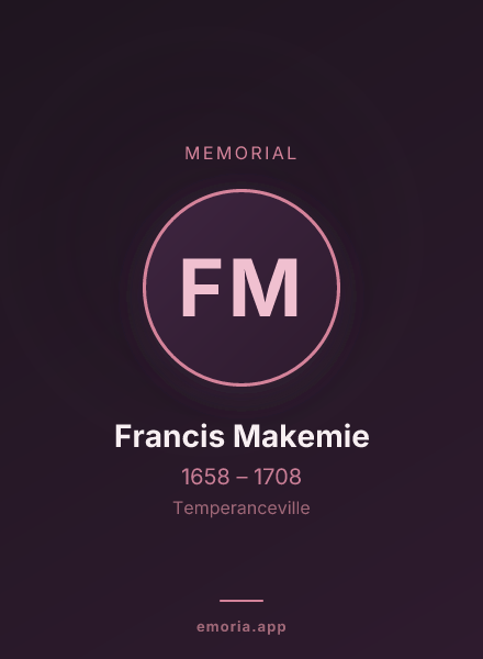 Memorial portrait of Francis Makemie