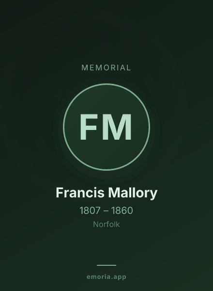Memorial portrait of Francis Mallory