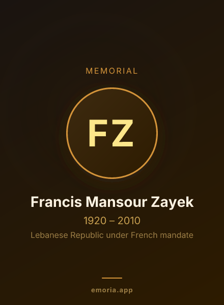 Memorial portrait of Francis Mansour Zayek