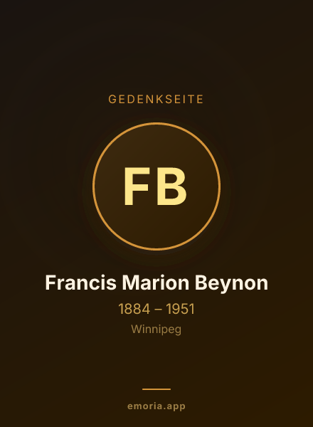 Gedenkportrait von Francis Marion Beynon