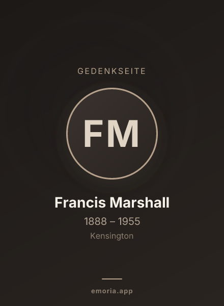 Gedenkportrait von Francis Marshall