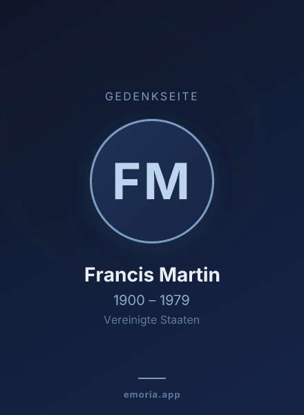 Gedenkportrait von Francis Martin