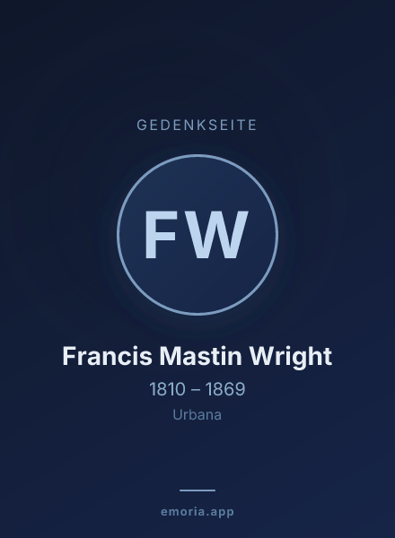Gedenkportrait von Francis Mastin Wright