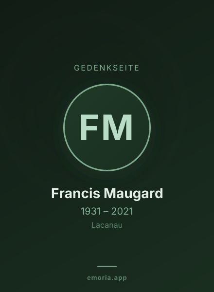 Gedenkportrait von Francis Maugard
