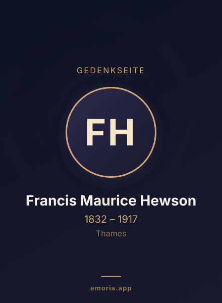 Gedenkportrait von Francis Maurice Hewson