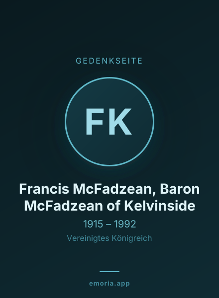 Gedenkportrait von Francis McFadzean, Baron McFadzean of Kelvinside