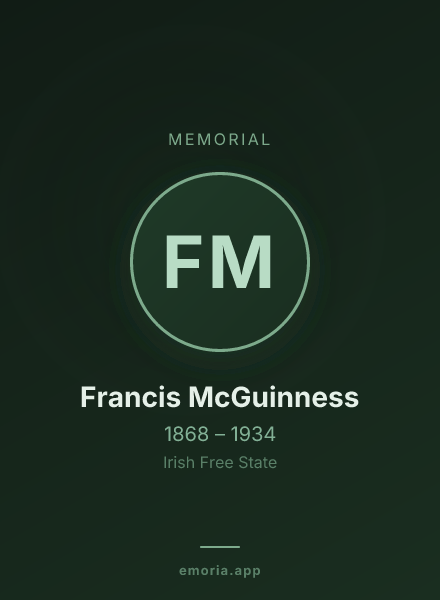 Memorial portrait of Francis McGuinness