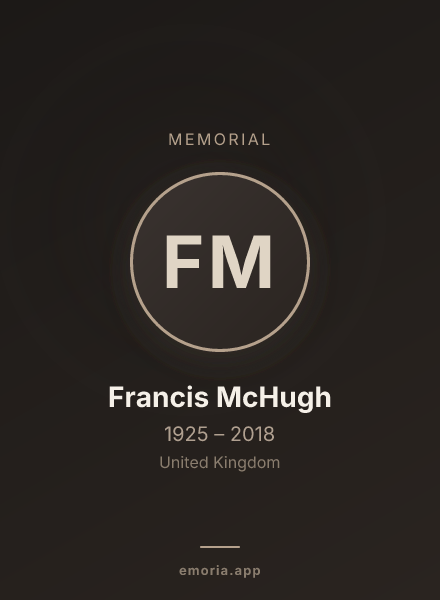 Memorial portrait of Francis McHugh