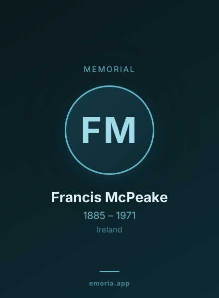 Memorial portrait of Francis McPeake