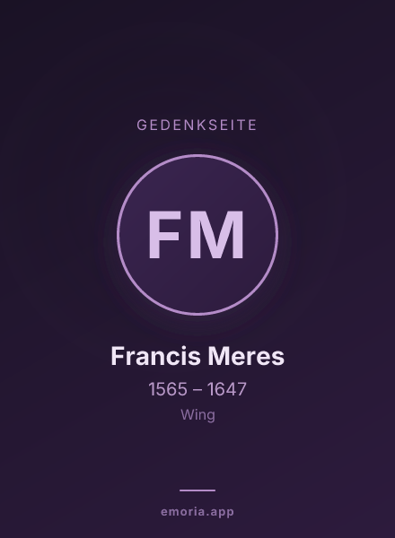 Gedenkportrait von Francis Meres