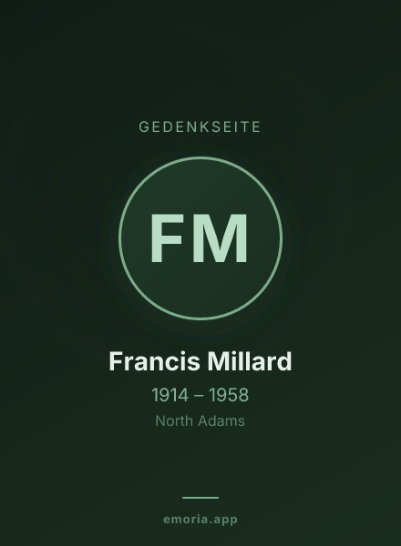 Gedenkportrait von Francis Millard