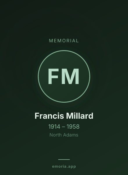 Memorial portrait of Francis Millard