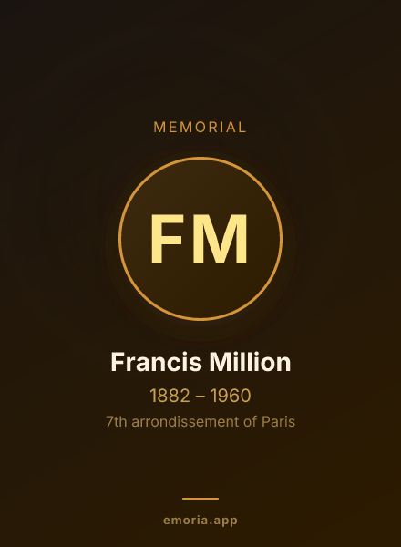 Memorial portrait of Francis Million