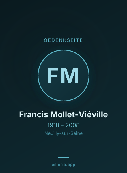 Gedenkportrait von Francis Mollet-Viéville