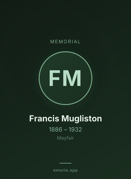 Memorial portrait of Francis Mugliston