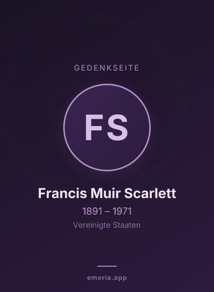 Gedenkportrait von Francis Muir Scarlett