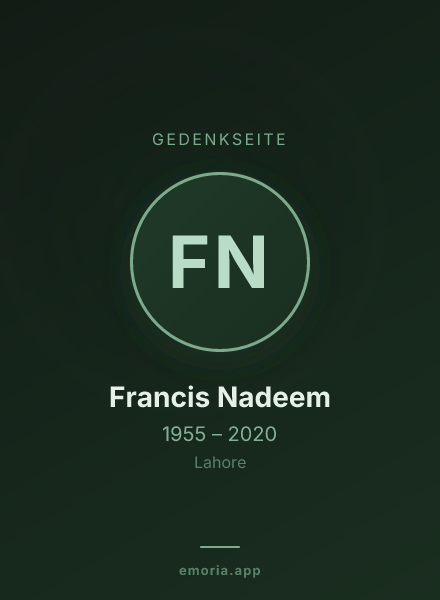 Gedenkportrait von Francis Nadeem