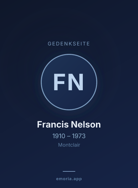 Gedenkportrait von Francis Nelson