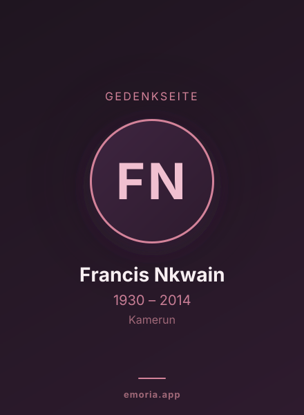 Gedenkportrait von Francis Nkwain