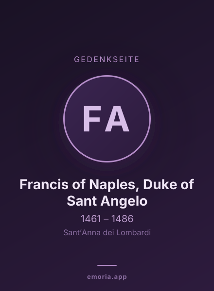 Gedenkportrait von Francis of Naples, Duke of Sant Angelo