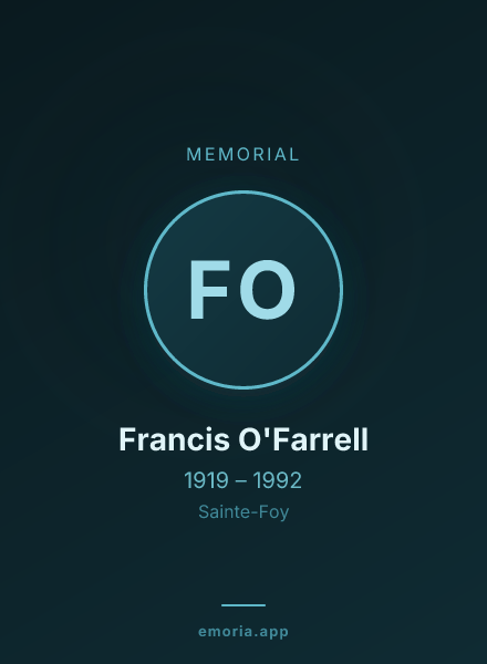 Memorial portrait of Francis O'Farrell