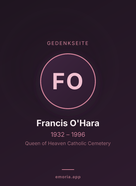 Gedenkportrait von Francis O'Hara