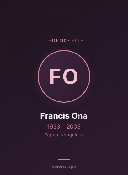 Gedenkportrait von Francis Ona
