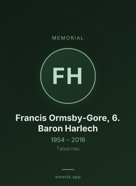 Memorial portrait of Francis Ormsby-Gore, 6. Baron Harlech