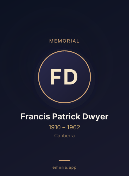 Memorial portrait of Francis Patrick Dwyer