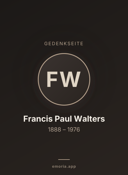 Gedenkportrait von Francis Paul Walters