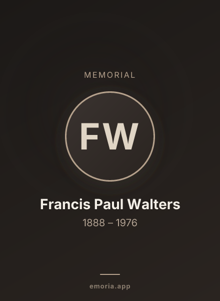 Memorial portrait of Francis Paul Walters