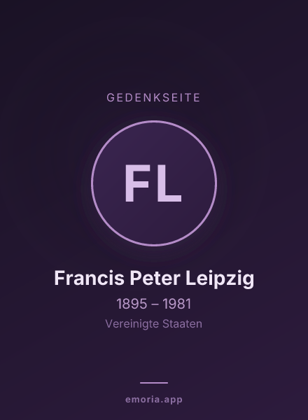 Gedenkportrait von Francis Peter Leipzig