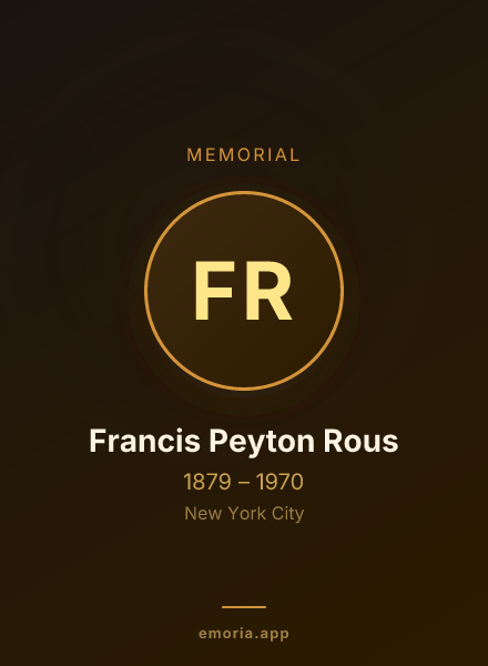 Memorial portrait of Francis Peyton Rous
