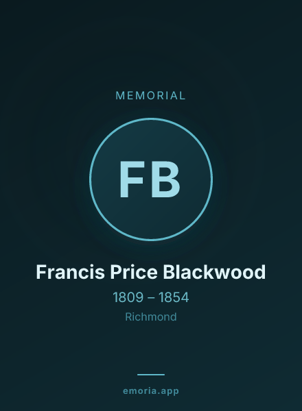 Memorial portrait of Francis Price Blackwood