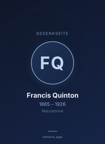 Gedenkportrait von Francis Quinton