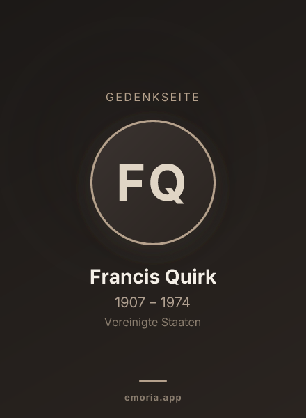 Gedenkportrait von Francis Quirk