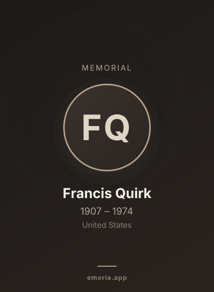 Memorial portrait of Francis Quirk