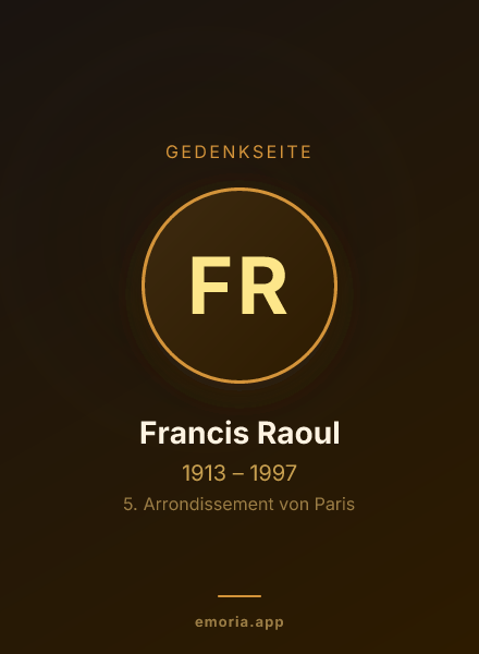 Gedenkportrait von Francis Raoul